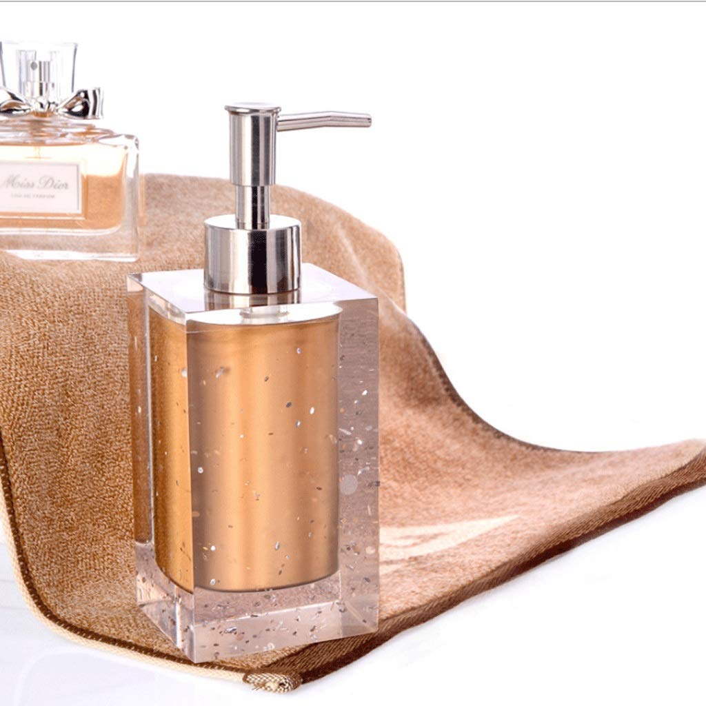 AVEO Square Glass Resin Refillable Foaming Soap Dispenser Pump - Elegant Silver Hand Soap Bottle for Bathroom & Kitchen | Perfect for Liquid Soap, Lotion & Hand Sanitizer Storage