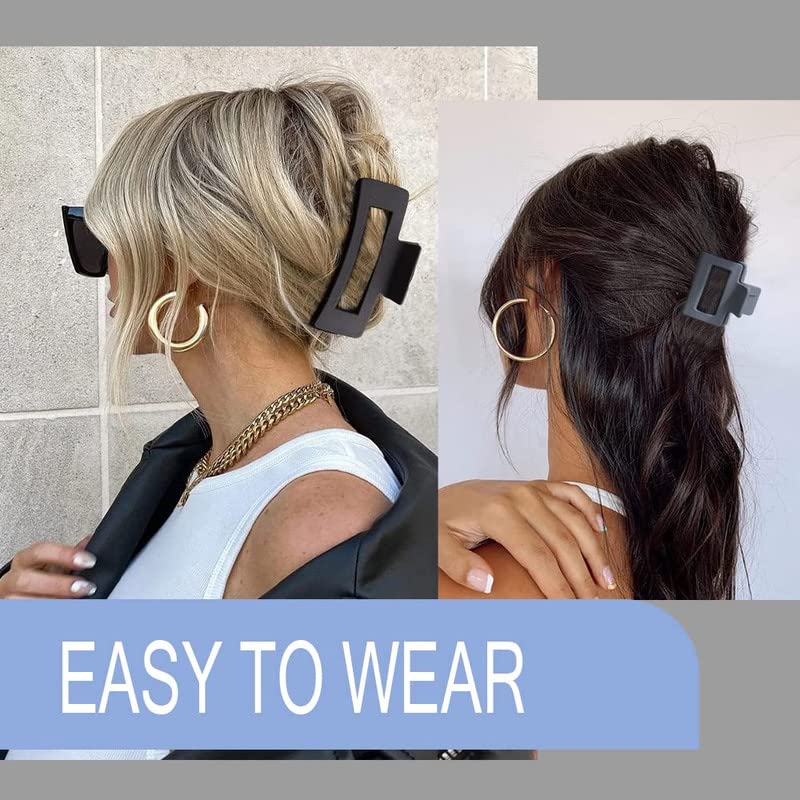 Staila 8-Piece Hair Claw Clip Set for Women - 4 Large Clips for Thick Hair & 4 Small Clips for Thin Hair - Strong Hold Hair Accessories for Ponytail, Bun, Updo Hairstyles - Perfect for Work, Gym, and Everyday Use