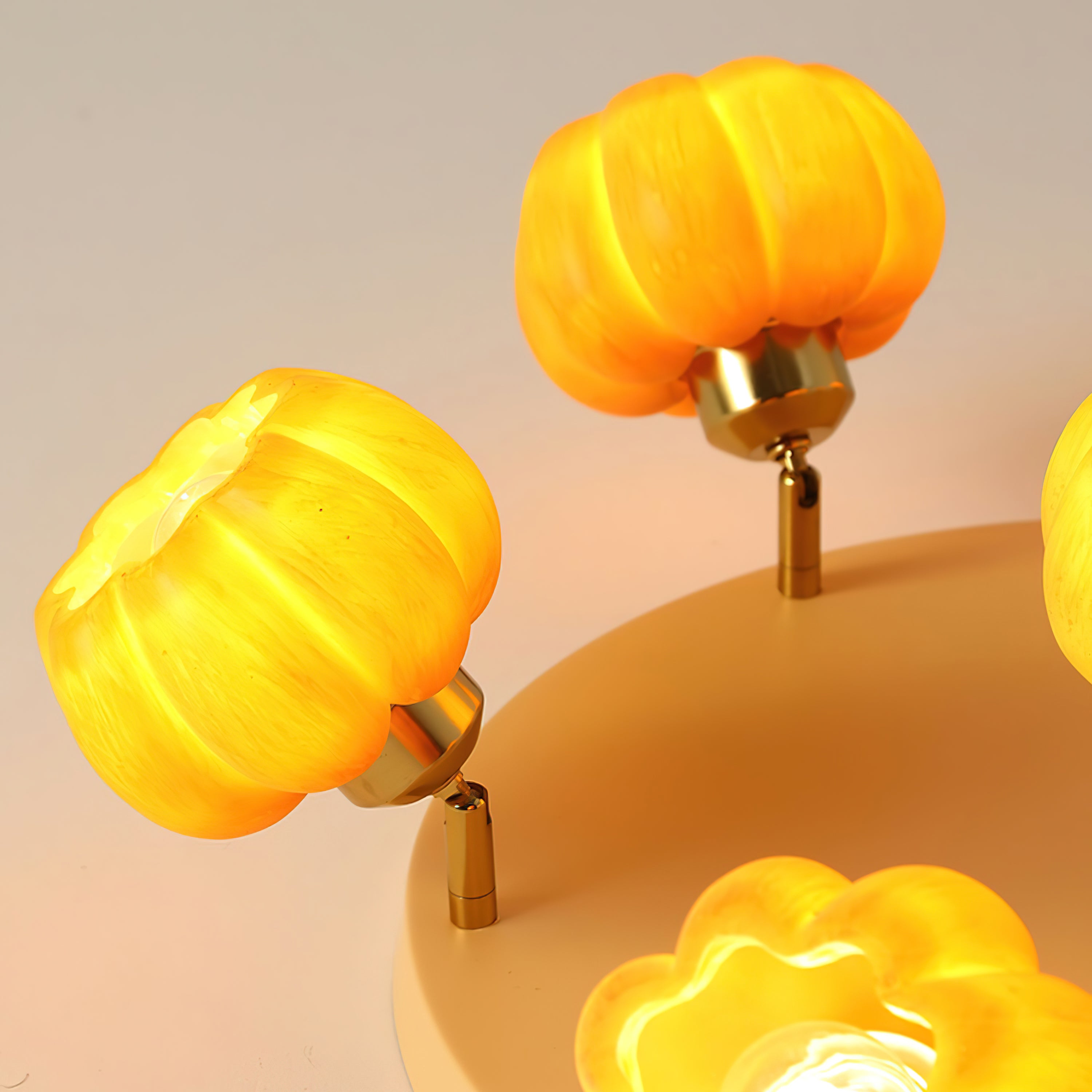 Stylish Modern Pumpkin-Shaped Ceiling Light Fixture - LED Hanging Pendant Lamp for Halloween, Fall Decor, Living Room, Bedroom, Dining Room - Warm White Light for Cozy Home Ambience