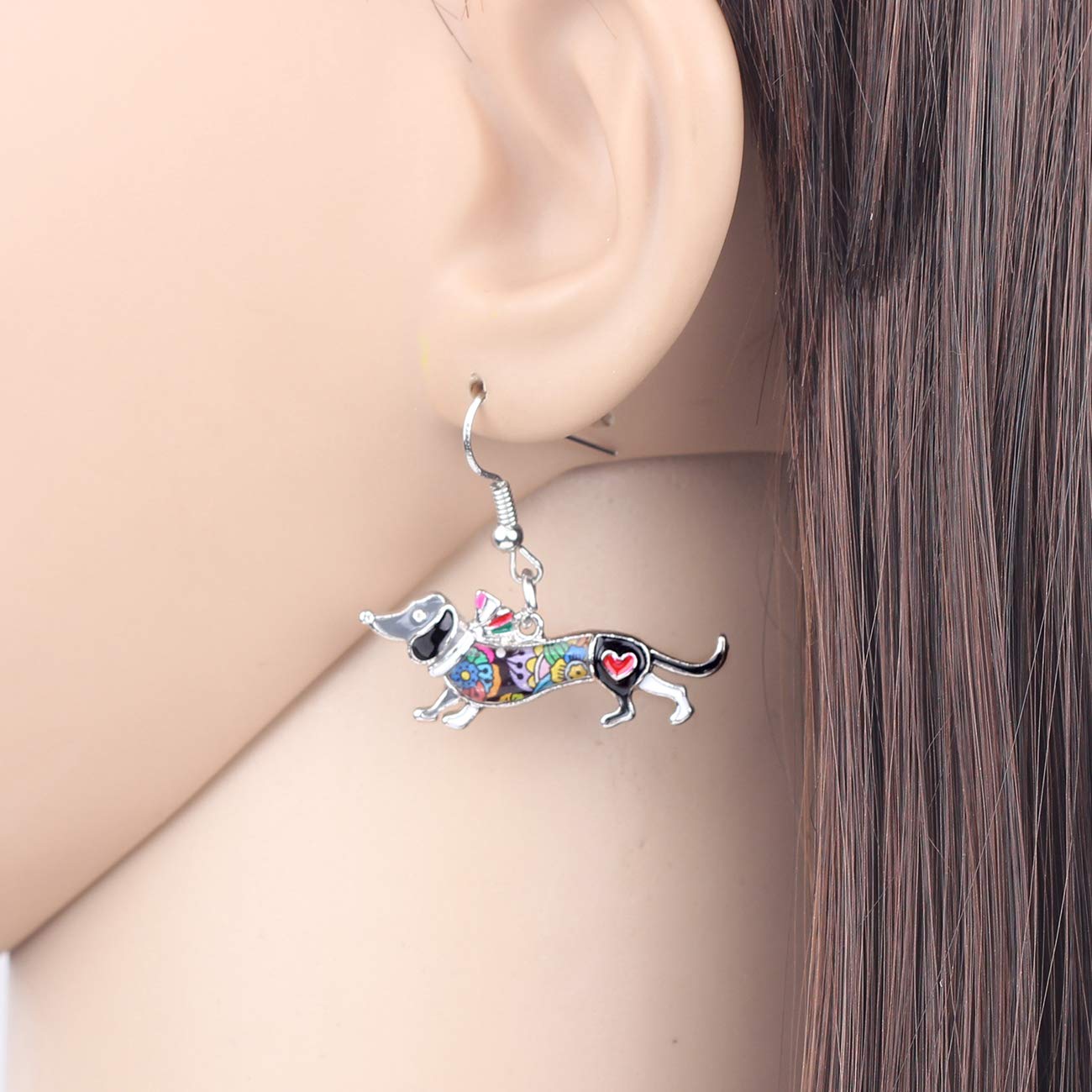 Cute Dachshund Earrings for Women - Funny Wiener Dog Dangle Jewelry - Perfect Gift for Dog Lovers - Great for Casual Wear, Parties & Animal-Themed Events