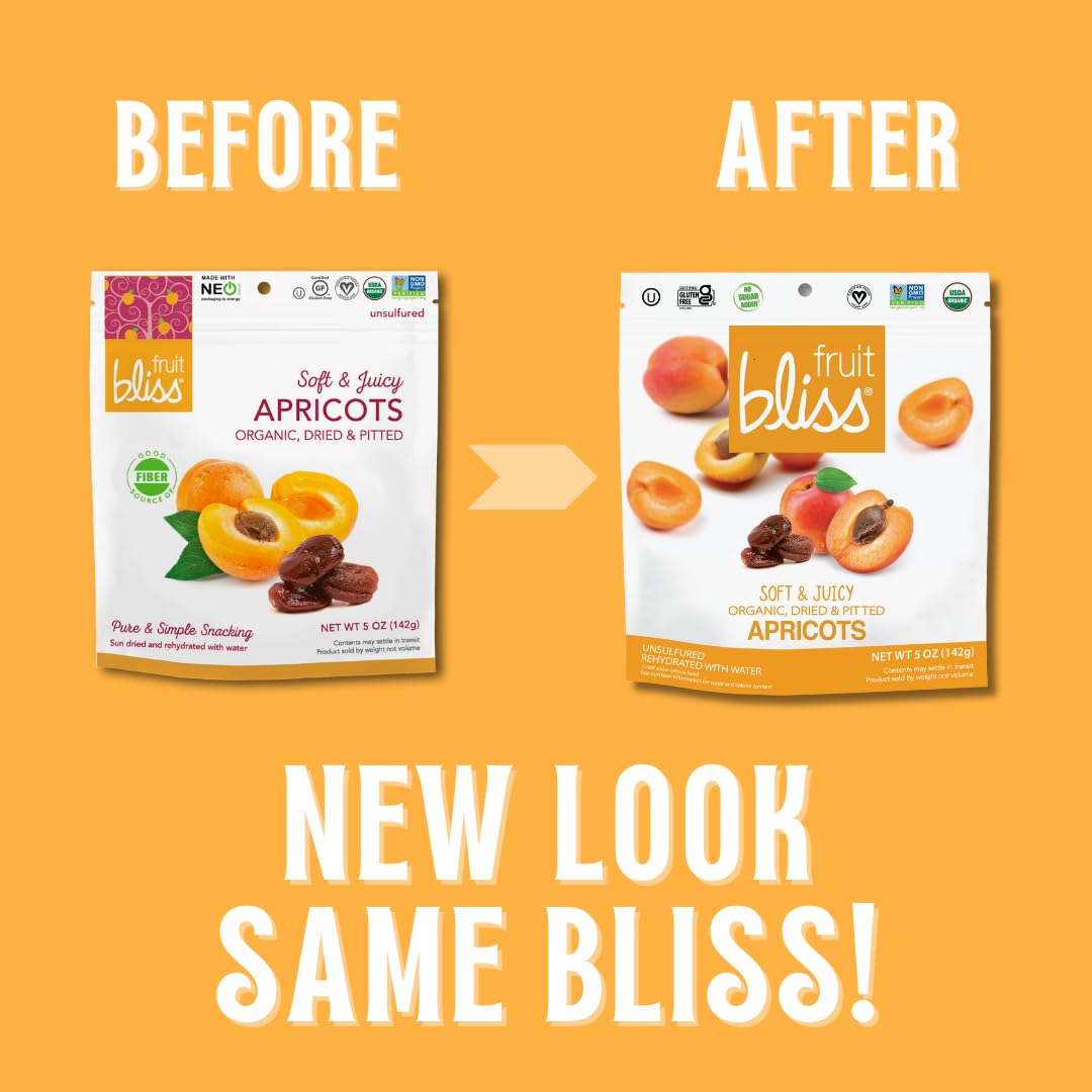 Organic Unsulfured Turkish Dried Apricots - Non-GMO, Gluten-Free Healthy Snack (3 Pack, 5 oz Each) - Perfect for On-the-Go, Post-Workout & Kids Lunch Boxes
