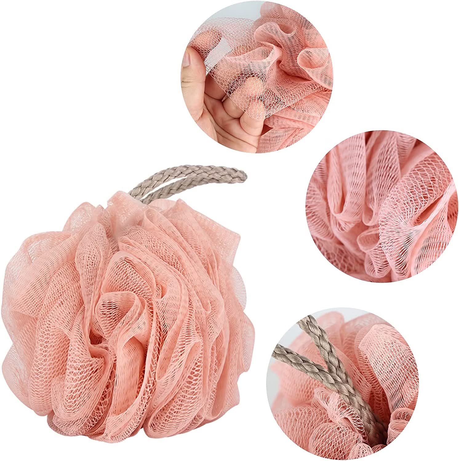 LOCANS Soft Round Bath Sponge Loofah Scrubber - Exfoliating Body Wash Puff for Men, Women & Kids - Pack of 2 Multicolor - Perfect for Shower, Bath & Spa Day
