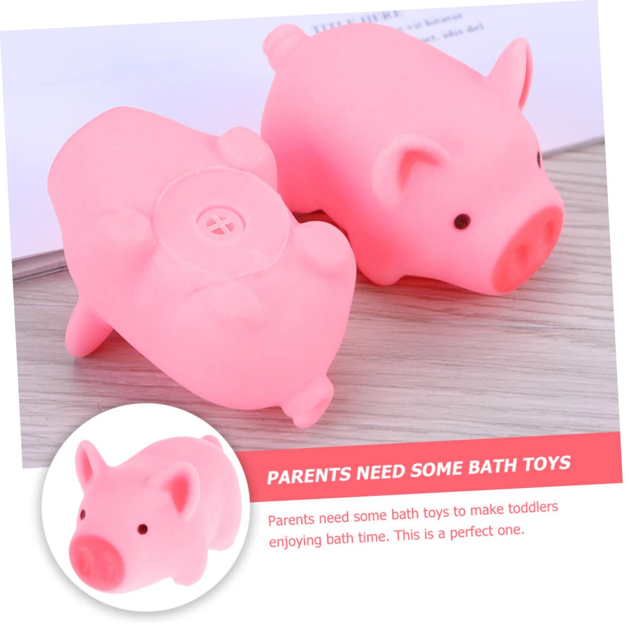 VICASKY 30 Pcs Pinch Piggy Bath Toys - Cute Pig Shaped Squeaky Plastic Bathtub Toys for Kids | Fun Sensory Play & Bath Time Entertainment