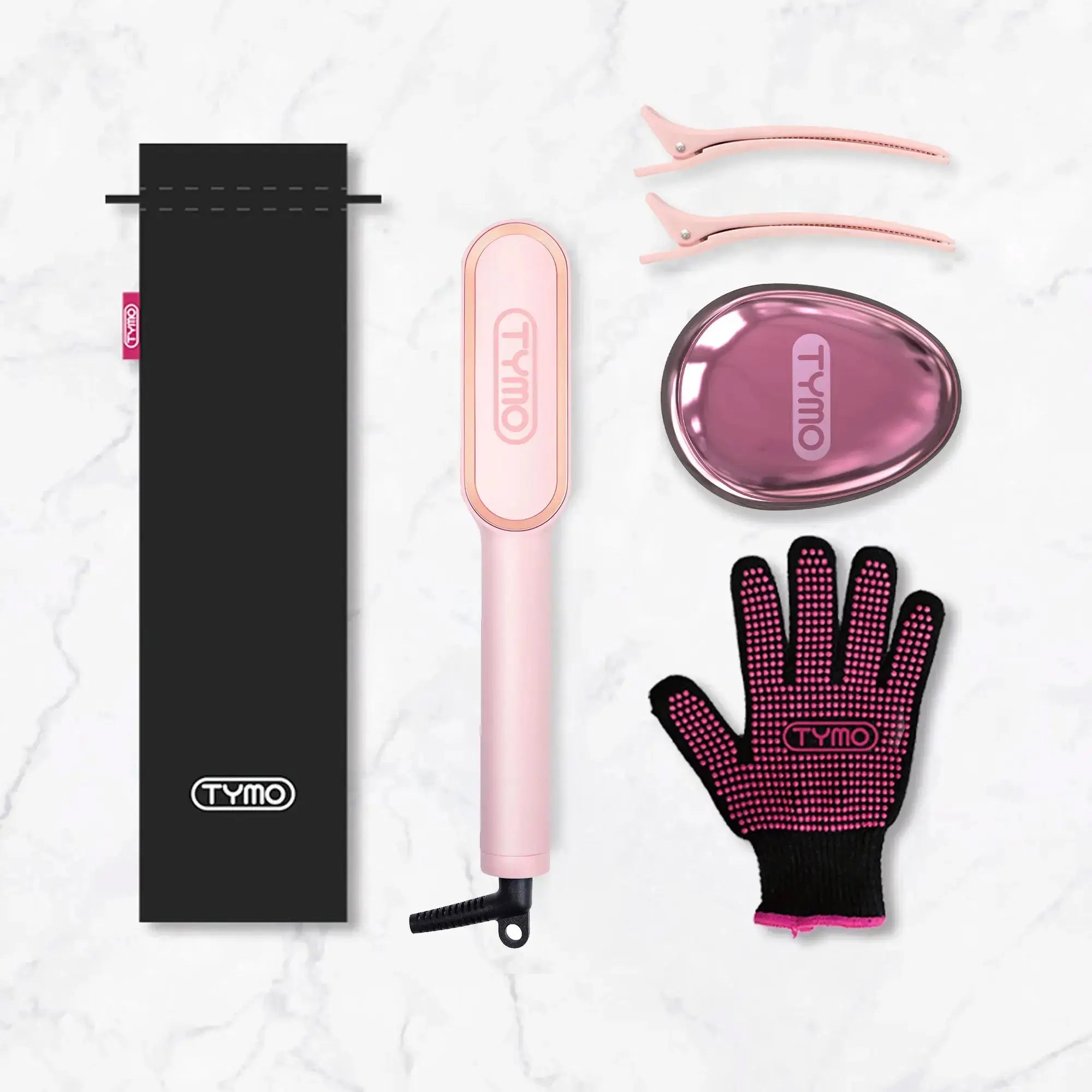 TYMO Pink Hair Styling Hot Air Brush - Volumizing & Straightening for Smooth, Shiny Hair | Perfect for Home & Salon Use