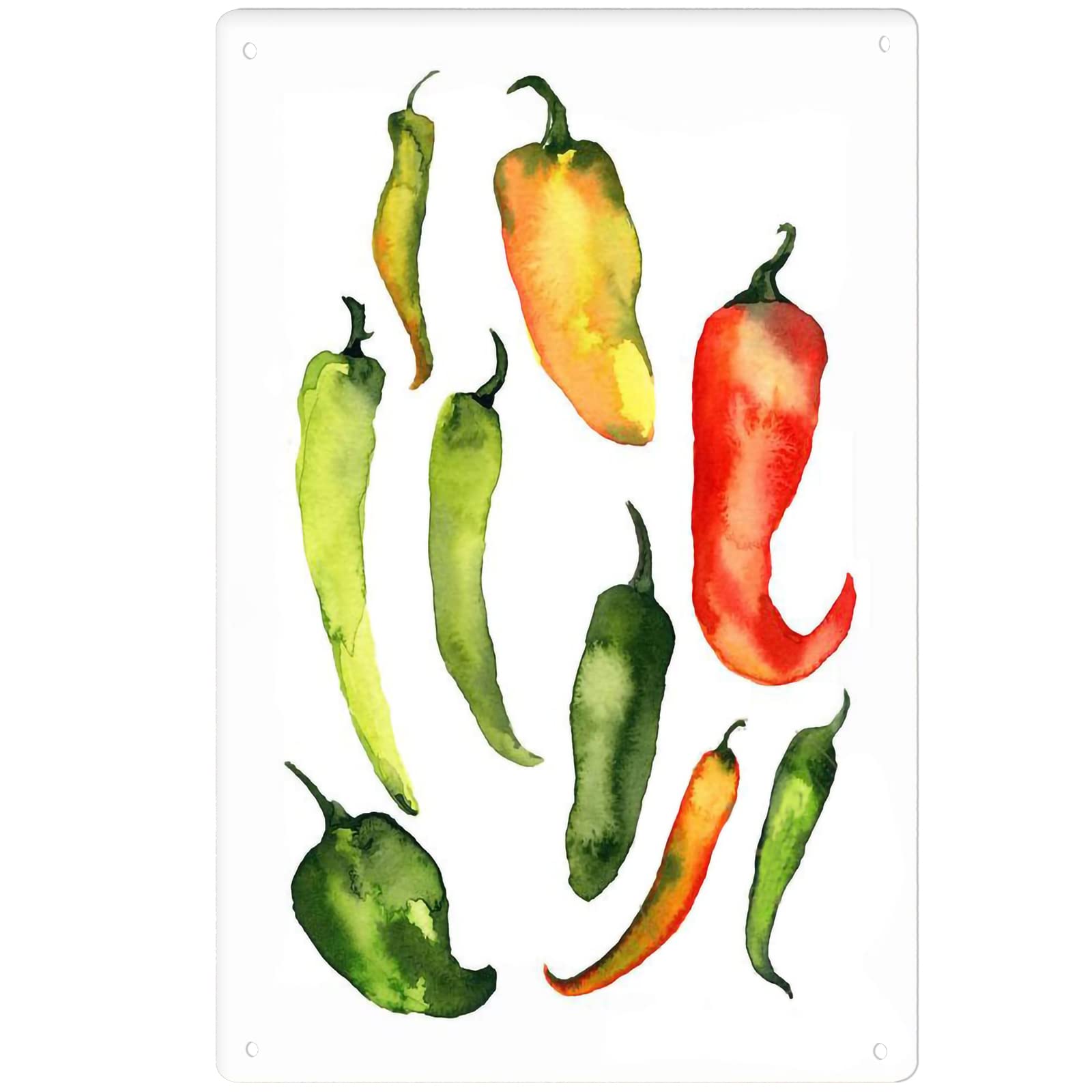 Jalapeno Pepper Metal Wall Art - 12x16in Rustic Decor for Kitchen & Bar