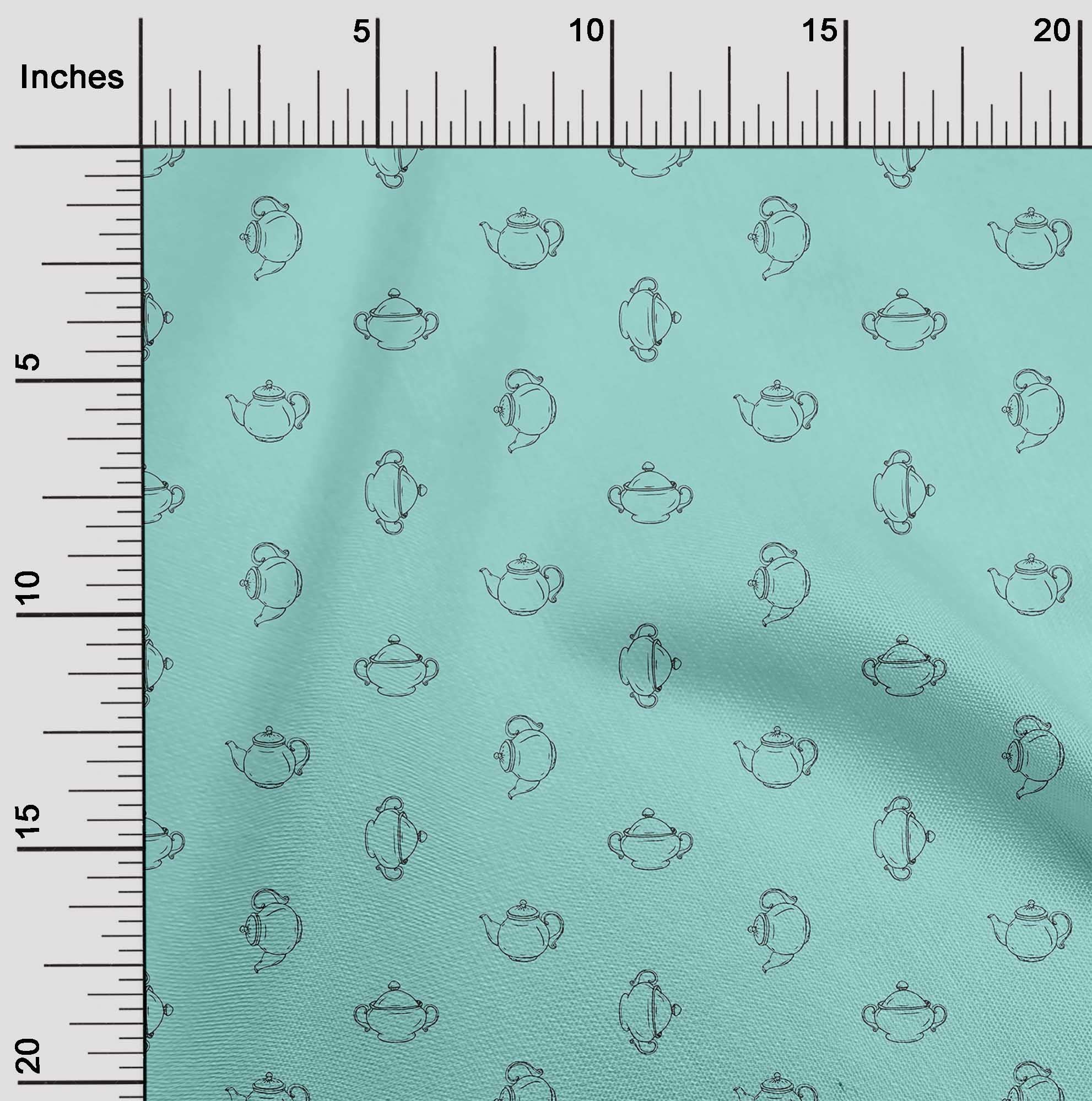 oneOone Georgette Viscose Aquamarine Green Fabric - 42 Inch Wide Printed Craft Fabric by The Yard for Sewing, Dresses & DIY Projects | Lightweight Material for Apparel, Scarves & Home Decor