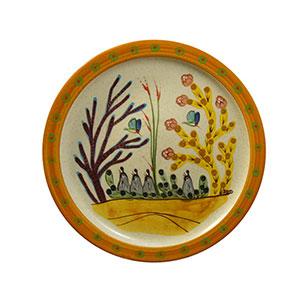 Round Serving Platter - Tan Southwestern Desert Design | Sonoran Desert Style Ceramic Tray for Appetizers, Cheese & Charcuterie | Perfect for Dinner Parties, Picnics & Home Decor