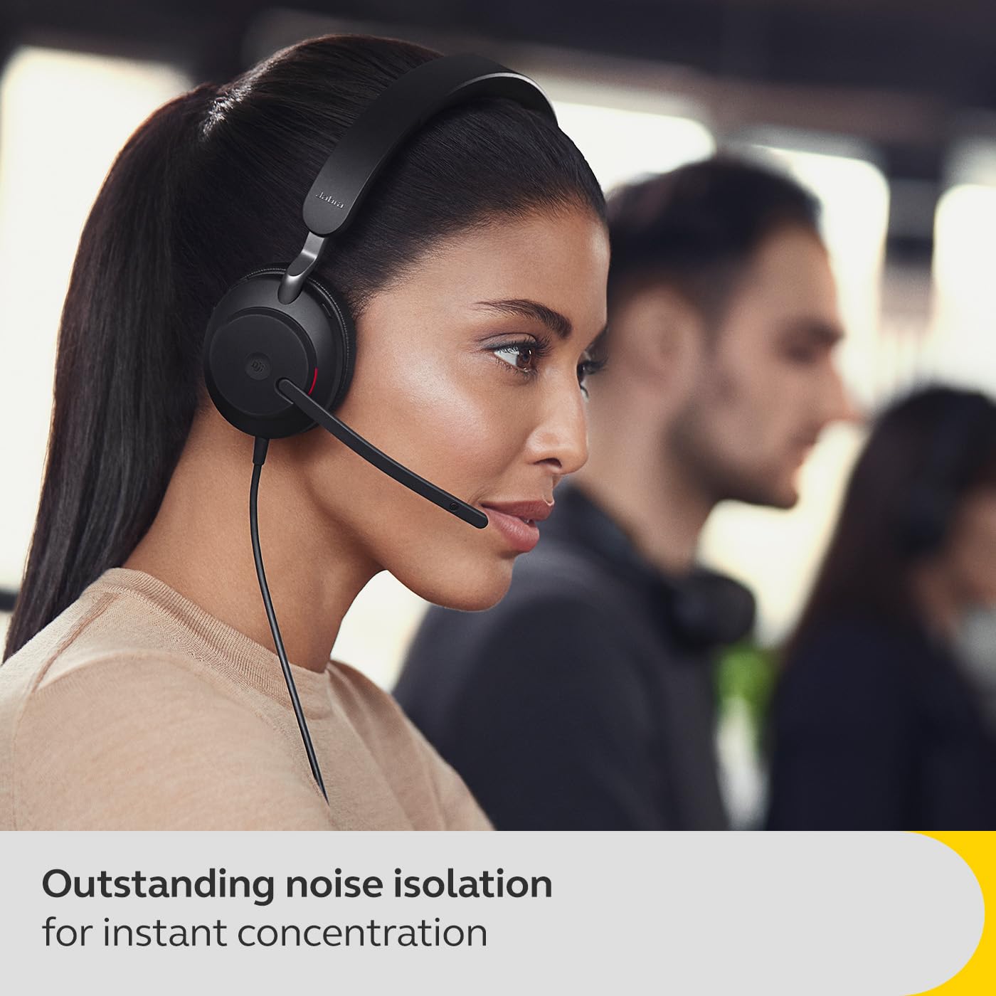 Jabra Evolve2 40 SE Wired Noise-Cancelling Mono Headset with 3-Microphone Call Technology & USB-A Cable - MS Teams Certified, Compatible with Zoom, Slack & All Major Platforms - Black - Perfect for Remote Work, Call Centers & Office Professionals