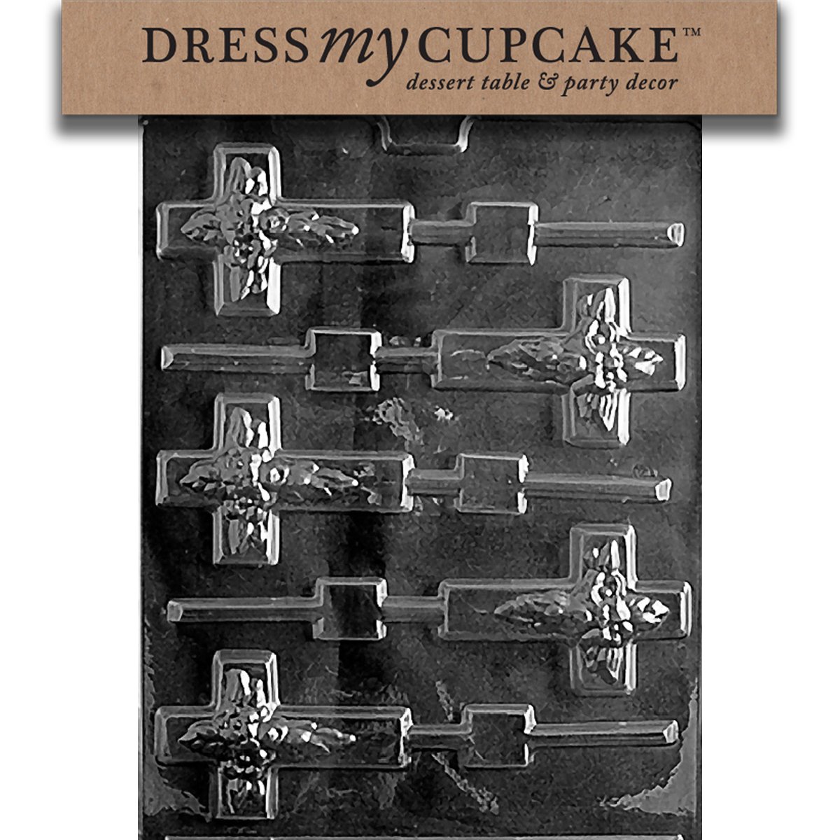 Premium Chocolate Candy Mold for Cupcake Decorating - Cross Lollipop Design | Perfect for Baking, Party Treats & DIY Dessert Making