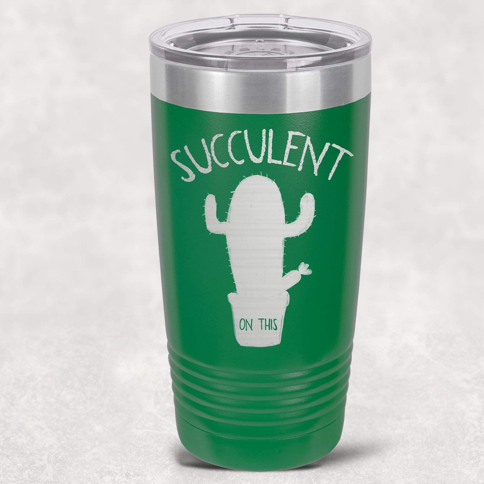 Succulent Design Stainless Steel Tumbler - 16oz/20oz/30oz - 16 Vibrant Colors - Insulated Travel Mug for Coffee, Tea & Cold Drinks - Perfect for Office, Gym & Outdoor Adventures