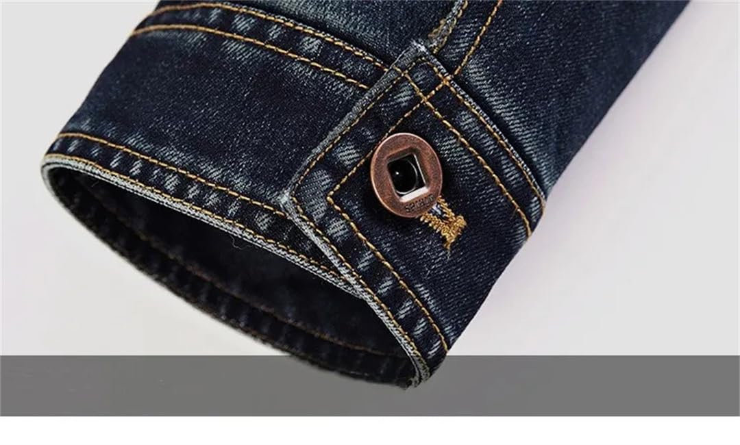 **Men's Distressed Ripped Slim Fit Denim Jacket – Plus Size Spring Trucker Bomber Coat for Casual & Streetwear Outfits**