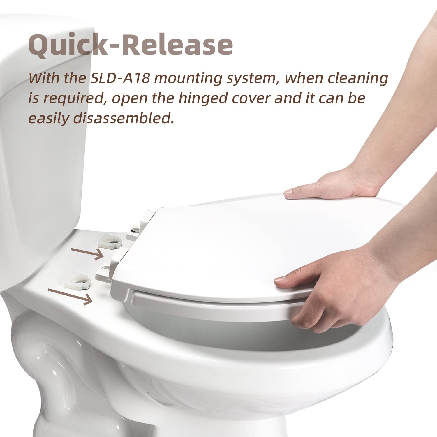 Elongated Toilet Seat with Slow Close Quick-Release Hinges - Heavy Duty Soft Close Oval Toilet Seat for Elongated Toilets - Quiet Close Lid & Seat - Easy to Install & Clean - Durable White Toilet Seat for Bathroom, Home & Commercial Use