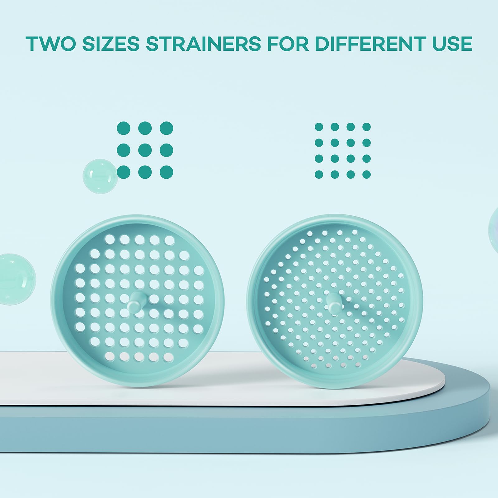 Wide Mouth Kitchen Funnel Set - 4 Size Food Grade Plastic Canning Funnels with 2 Strainers for Bottles, Jars & Bags (Teal) - Perfect for Home Canning, Cooking Oil Transfer & DIY Projects