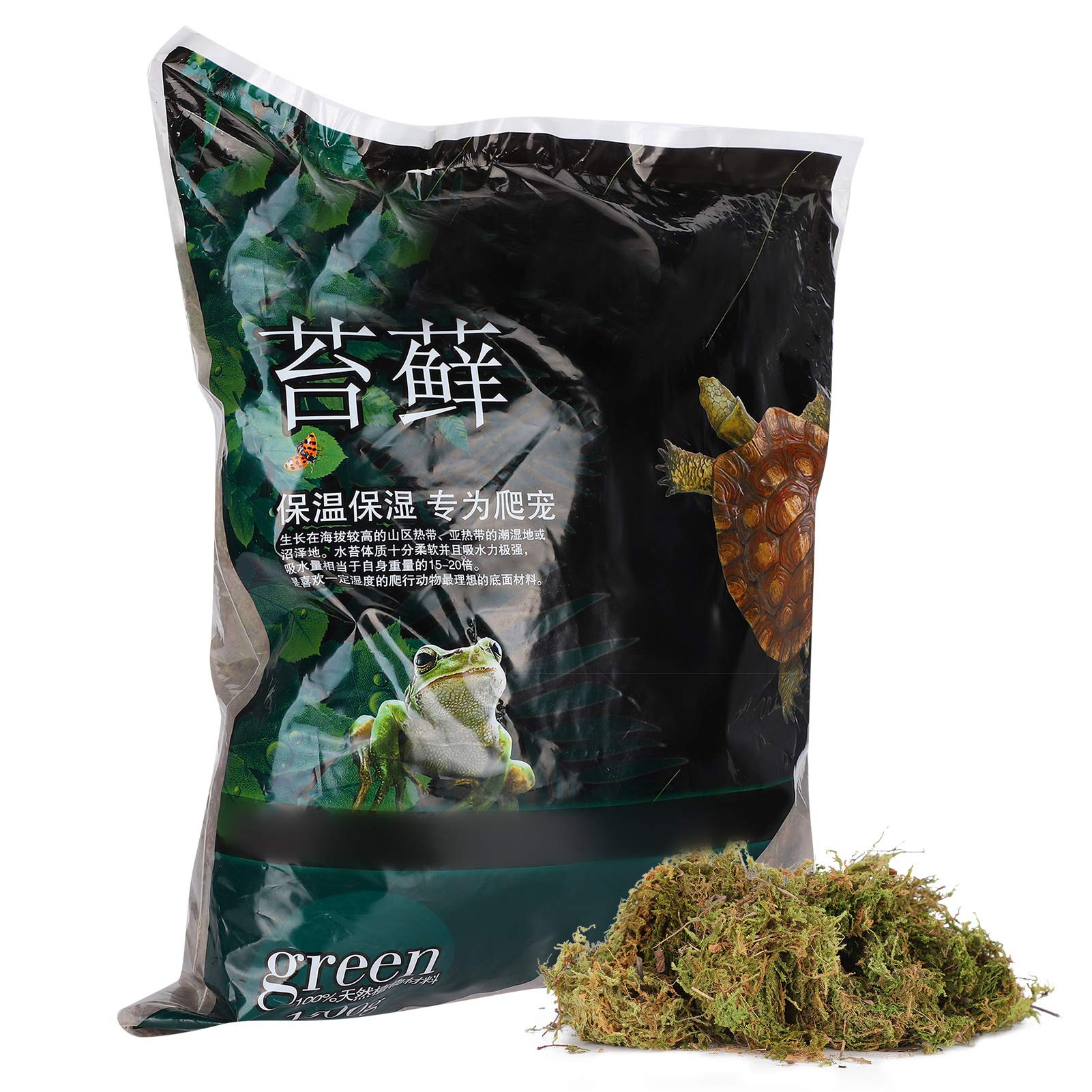 Premium GLOGLOW Natural Terrarium Moss - Green Sphagnum Moss Mat for Reptile Habitats, Vivarium Substrate & Terrarium Decoration - Ideal for Reptile Tanks, Frog Terrariums & Amphibian Enclosures