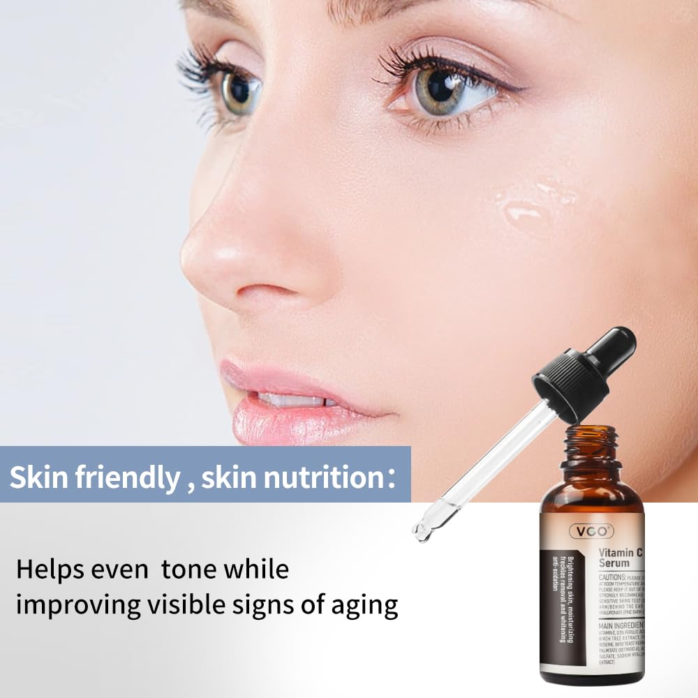 VGO Skincare Vitamin C Body Oil Serum - Brightening & Hydrating Treatment for Glowing Skin | Perfect for Dry Skin, Stretch Marks & Evening Skincare Routine