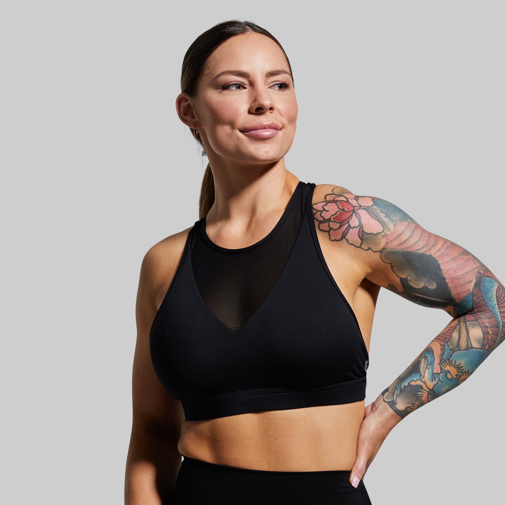 High-Performance Shoots Sports Bra for Women - Breathable & Supportive Workout Top (Black) - Ideal for Running, Yoga & Gym Fitness Activities