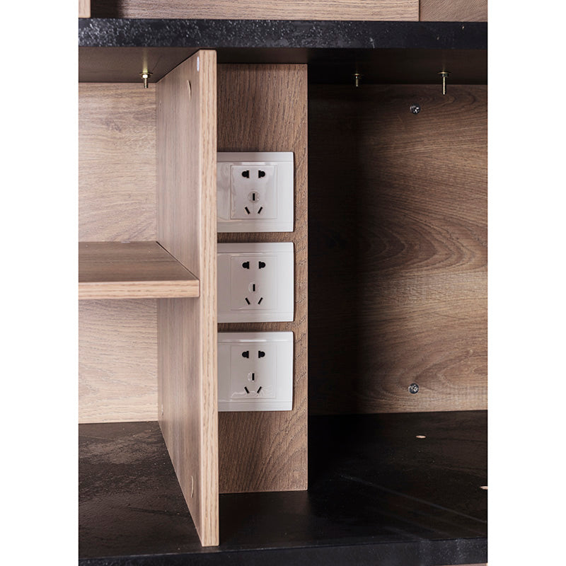 DAXTON 200cm Executive Desk with Right Return - Warm Oak & Black Finish - Modern Office Furniture for Home & Business Workspaces