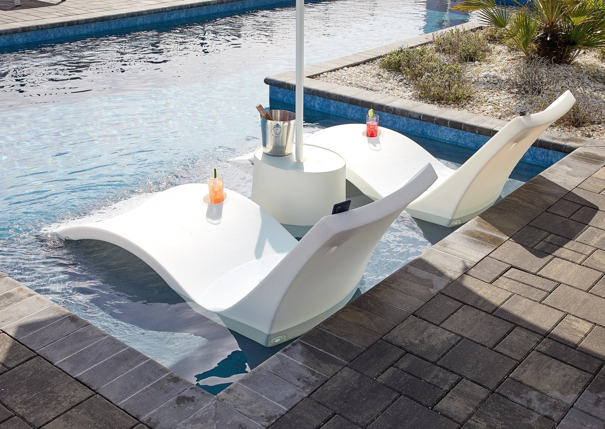 Premium Kai Shelf Pool Lounger Set of 2 - Waterproof Floating Lounge Chairs for Pool, Lake & Beach Relaxation | Comfortable Inflatable Pool Floats for Adults | Perfect for Sunbathing, Swimming & Summer Vacations