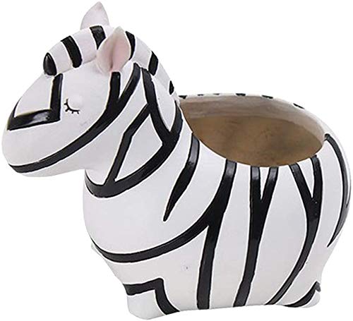 Resin Succulent Planter Pot - Zebra Animal Statue Flower Holder for Home & Office Decor | Perfect for Indoor Plants, Desk Decorations & Garden Decor