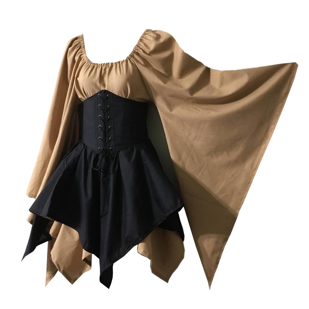 Irish Medieval Dress for Women - Short Victorian Costume with Corset | Elegant Renaissance Halloween Outfit & Cosplay Party Wear