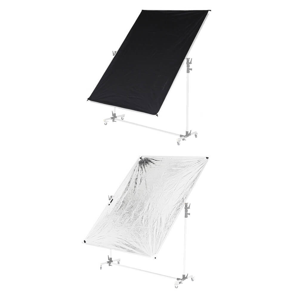 150x200cm (59x78.7 inch) Professional Studio Black & Silver Scrim Diffuser Cover - Photography Lighting Equipment - Compatible with Product Code G020901 - Perfect for Portrait, Product, and Studio Photography
