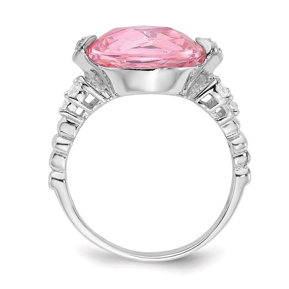925 Sterling Silver Pink & Clear Cubic Zirconia Ring for Women - Elegant Fine Jewelry Gift for Her - Perfect for Anniversaries, Birthdays & Special Occasions