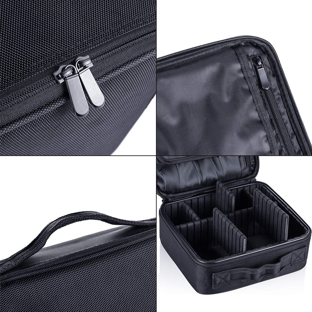 Hanye Travel Makeup Case - Portable Cosmetic Organizer Bag with Adjustable Dividers, Large Capacity for Makeup Brushes & Cosmetics | Perfect for Travel, Home Storage & Professional Makeup Artists
