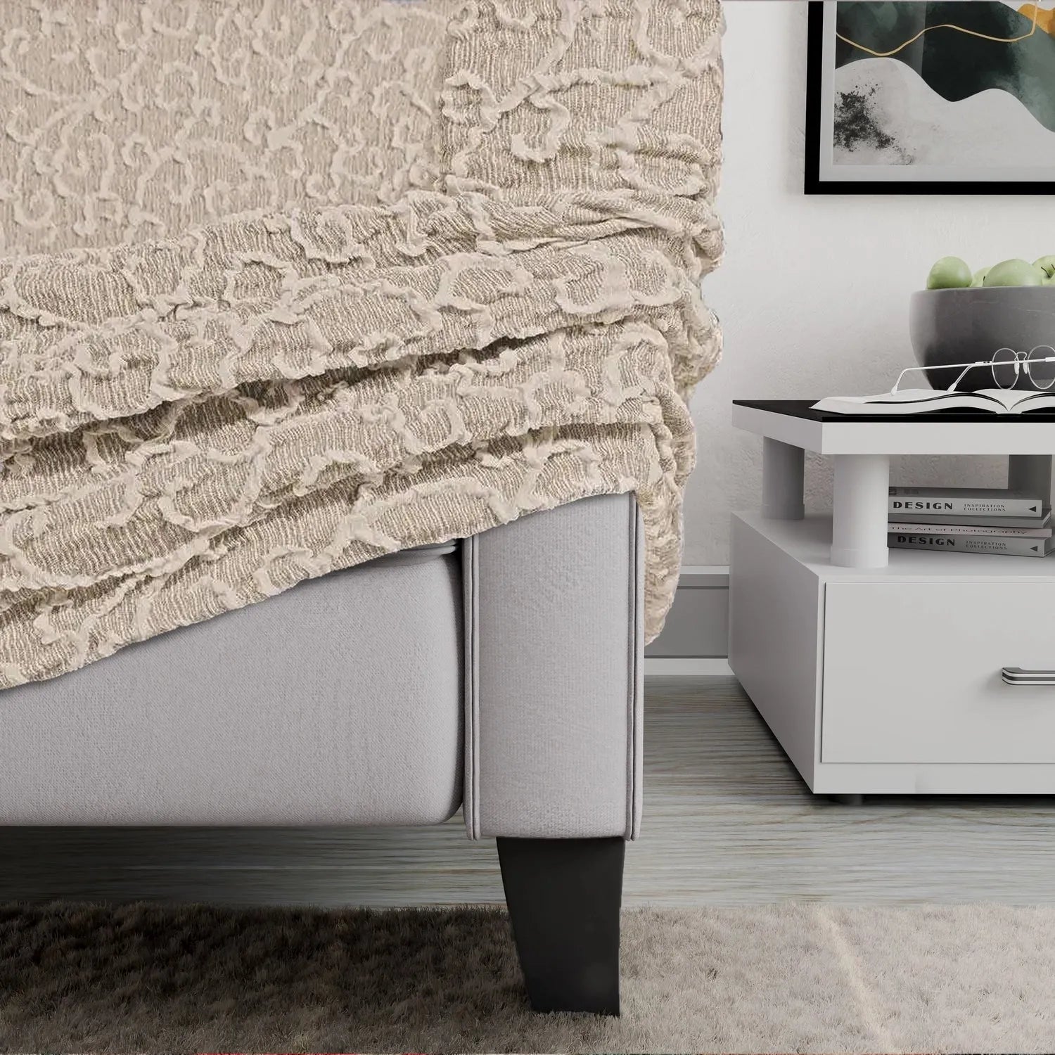 Stylish Jacquard 3D Armchair Slipcover - Premium Stretchable Furniture Protector for Living Room, Bedroom & Office Decor