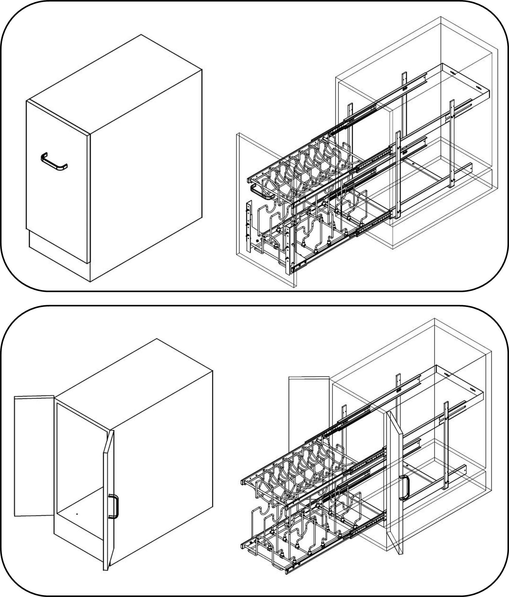 2-Tier Pull Out Cabinet Organizer for Pots, Pans & Lids - 12 Inch Chrome Base Cookware Storage Solution - Perfect for Kitchen Cabinet Organization & Space Saving