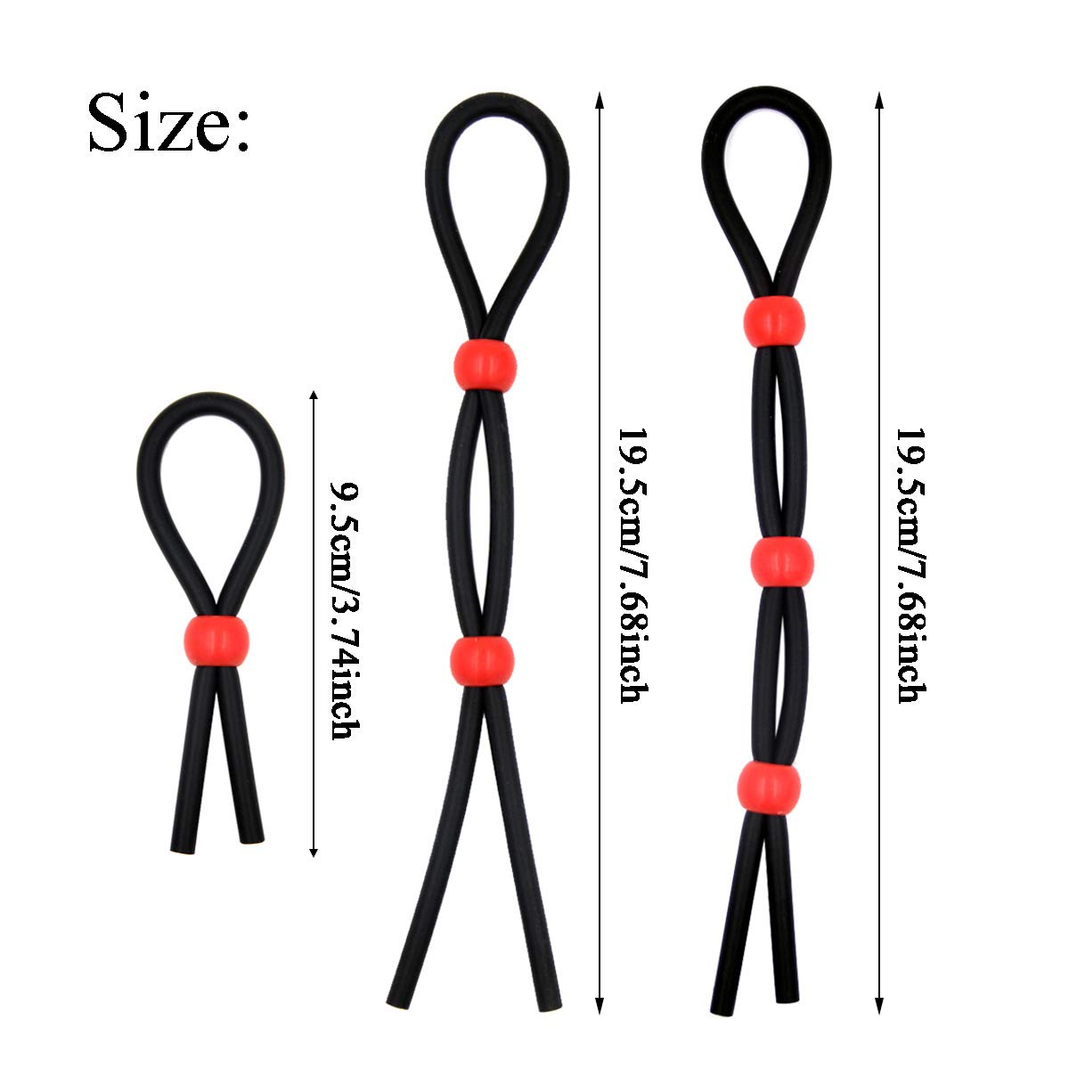 Premium Adjustable Cock Ring Set - 3 Pack Silicone Penis Rings for Men & Couples, Rope & Exercise Rings for Enhanced Pleasure, Delay & Performance - Perfect for Intimate Play, Couples Games & Sensual Workouts