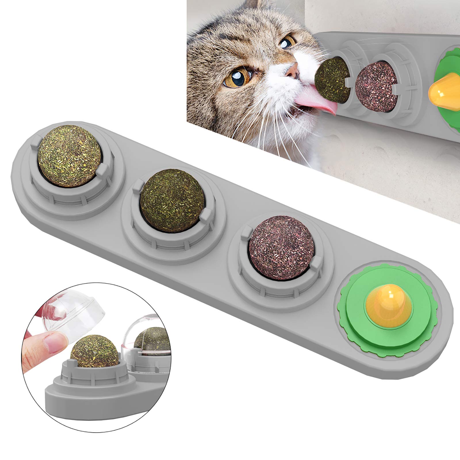 Natural Catnip Edible Licking Toy for Cats & Kittens - Safe & Fun Catnip Balls for Playtime & Stress Relief - Perfect for Indoor Cats & Playful Kittens