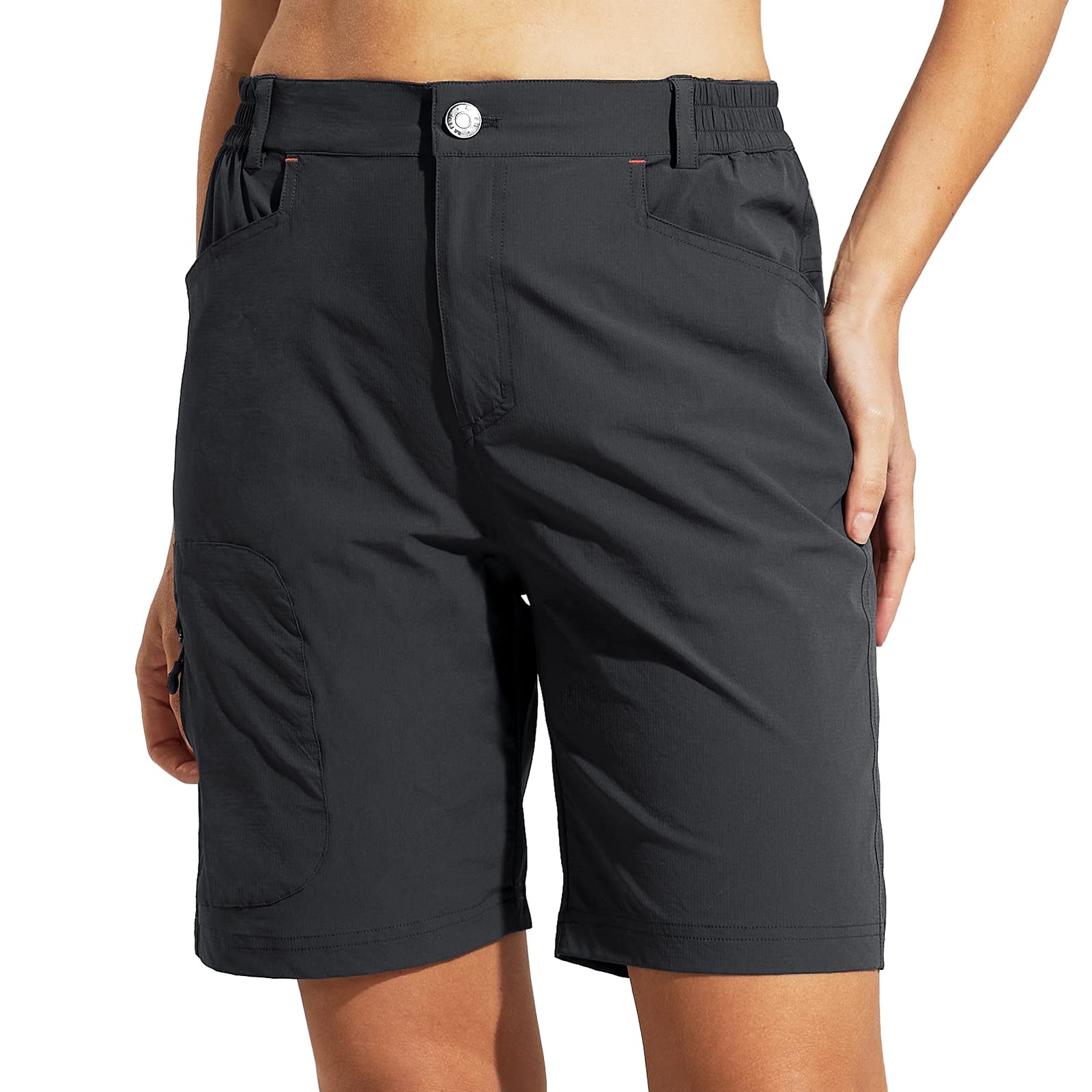 MIER Women's Quick Dry Stretchy Hiking Shorts - Lightweight Travel Shorts with 5 Pockets & Water Resistant - Perfect for Outdoor Adventures, Camping & Summer Activities