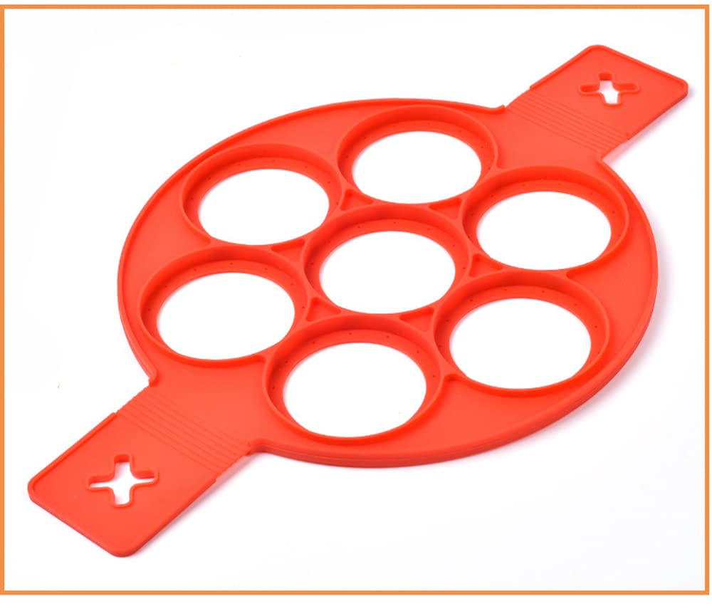 Nonstick Silicone Pancake & Egg Rings - Reusable Round Molds for Perfect Pancakes, Fried Eggs - Kitchen Baking & Cooking Tools for Breakfast, Brunch, Camping & Family Cooking