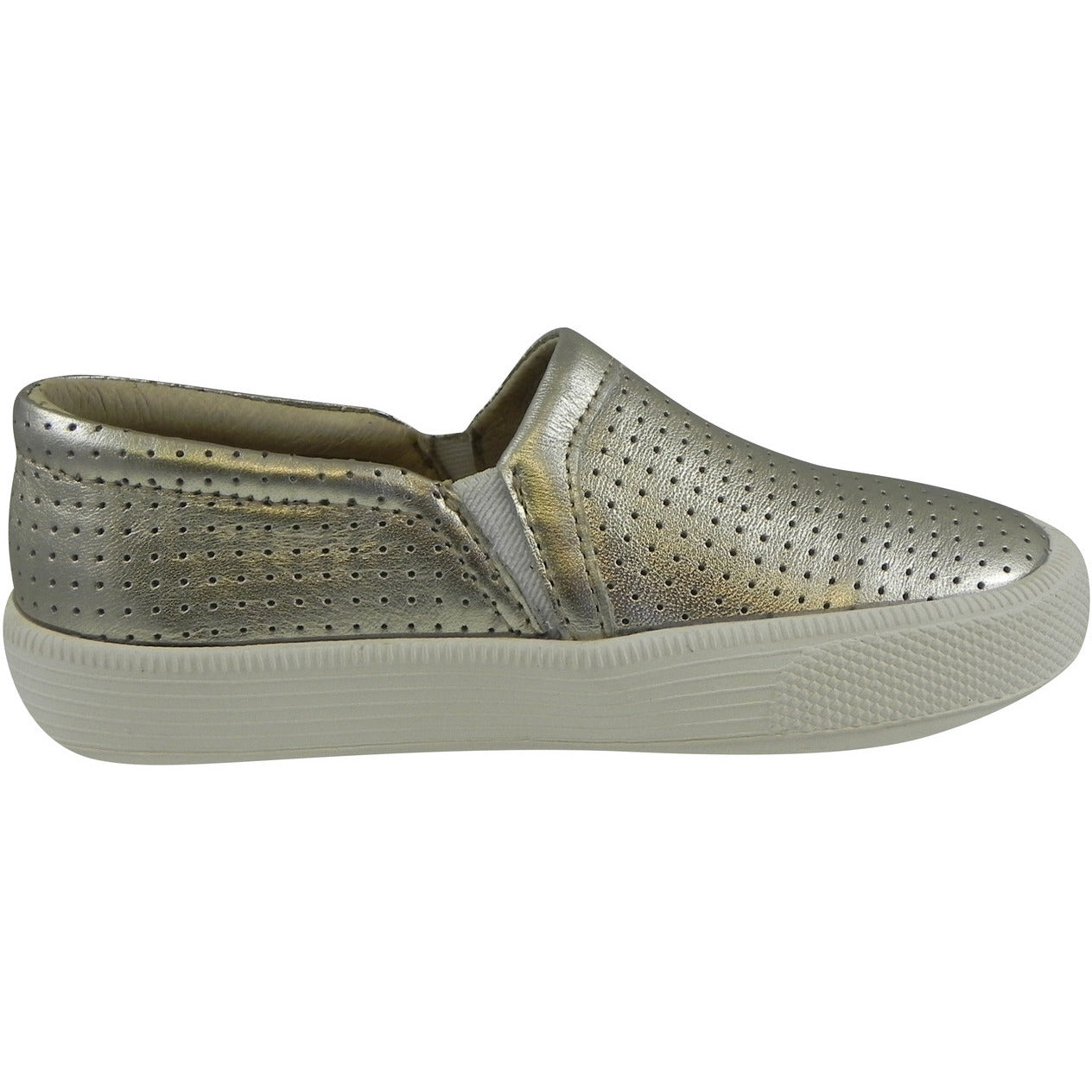 Old Soles 1030 Kids' Gold Leather Loafers - Breathable Sporty Sneakers for Boys & Girls - Perfect for School, Play & Casual Outings