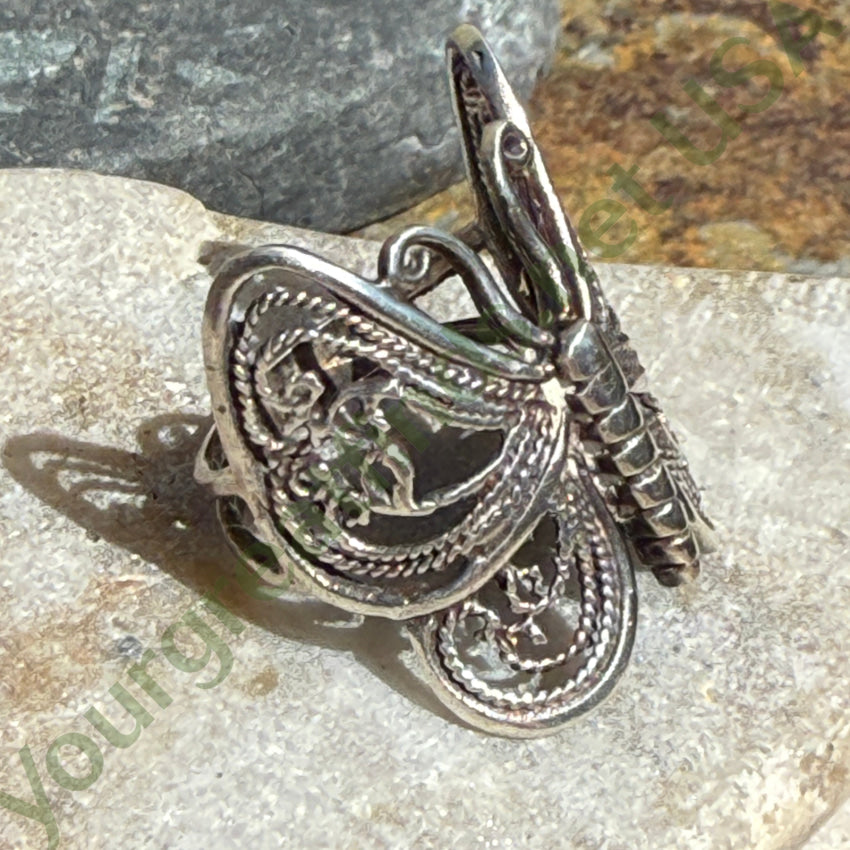 Elegant Sterling Silver Filigree Butterfly Ring - Size 6 - Perfect for Women's Fashion Jewelry, Gift Giving & Special Occasions