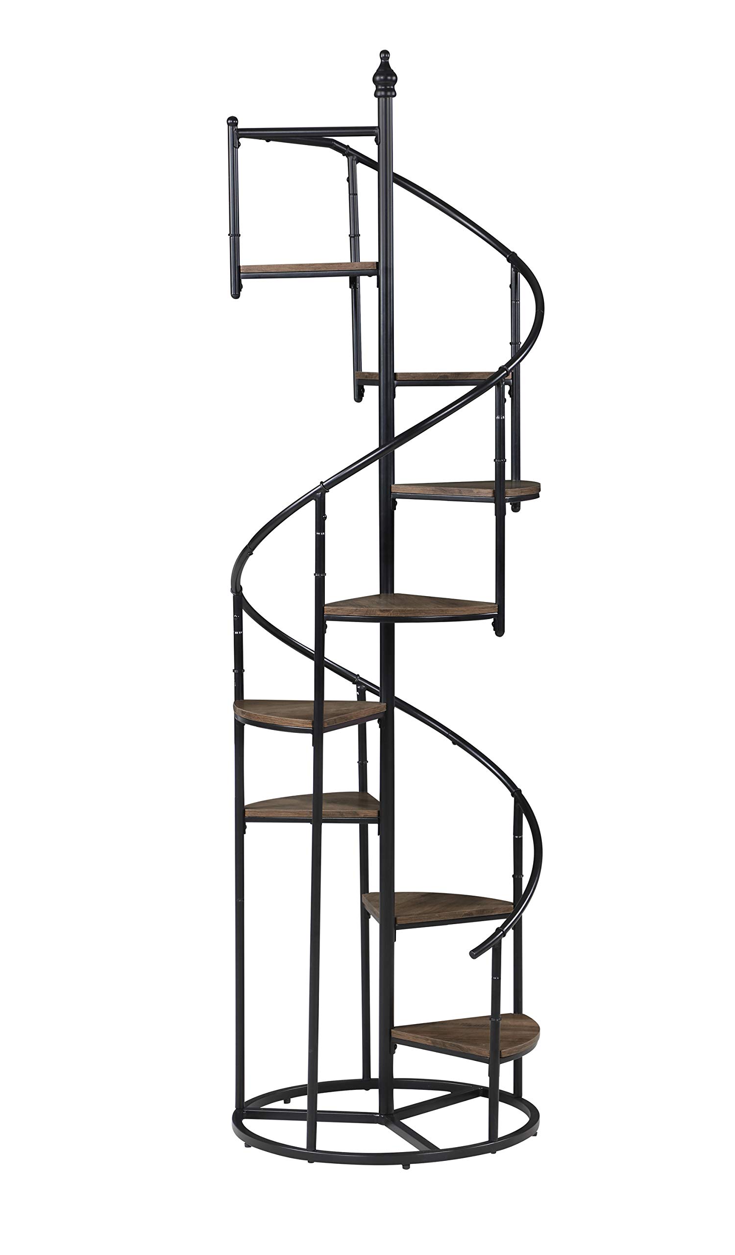 Rustic Brown and Black Wooden Bookcase by Coaster Furniture - 805675 - Perfect for Living Room, Home Office, and Library Storage