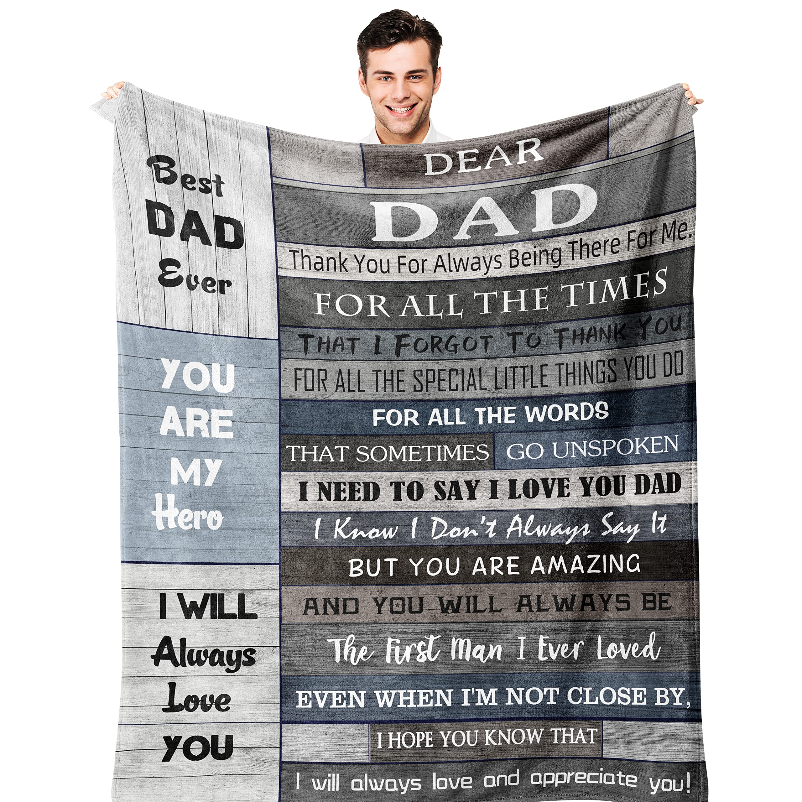60x50 Inch Soft Fleece Blanket - Perfect Birthday Gift for Dad from Daughter or Son | Cozy Throw for Father's Day, Christmas & Relaxing at Home