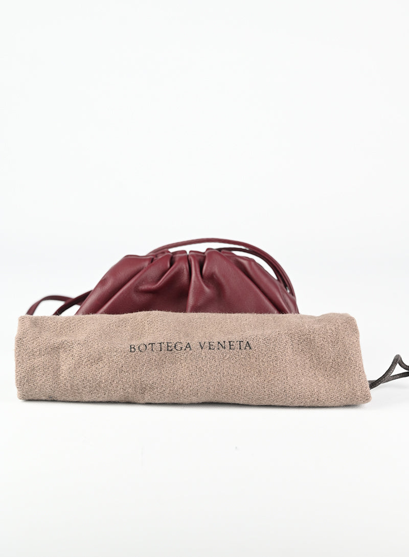 Bottega Veneta Micro Pouch Bordeaux Leather Crossbody Bag for Women - Perfect for Evening Parties, Date Nights & Travel Accessories