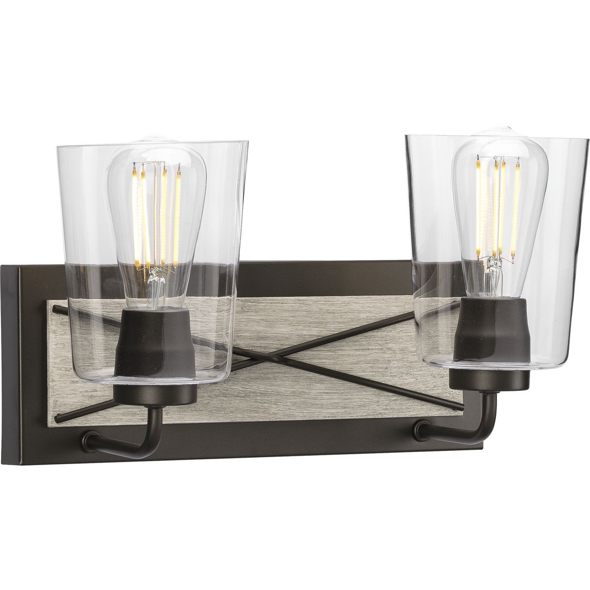 Briarwood Collection 2-Light Clear Glass Bathroom Vanity Light Fixture - Perfect for Modern Bathroom & Powder Room Lighting