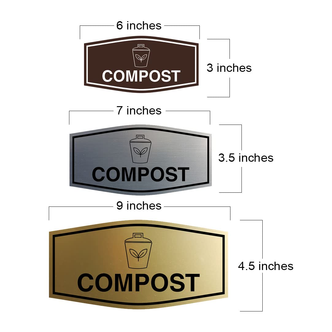 Eco-Friendly Compost Bin Sign - Large White & Red Garden Composting Label for Outdoor & Indoor Use