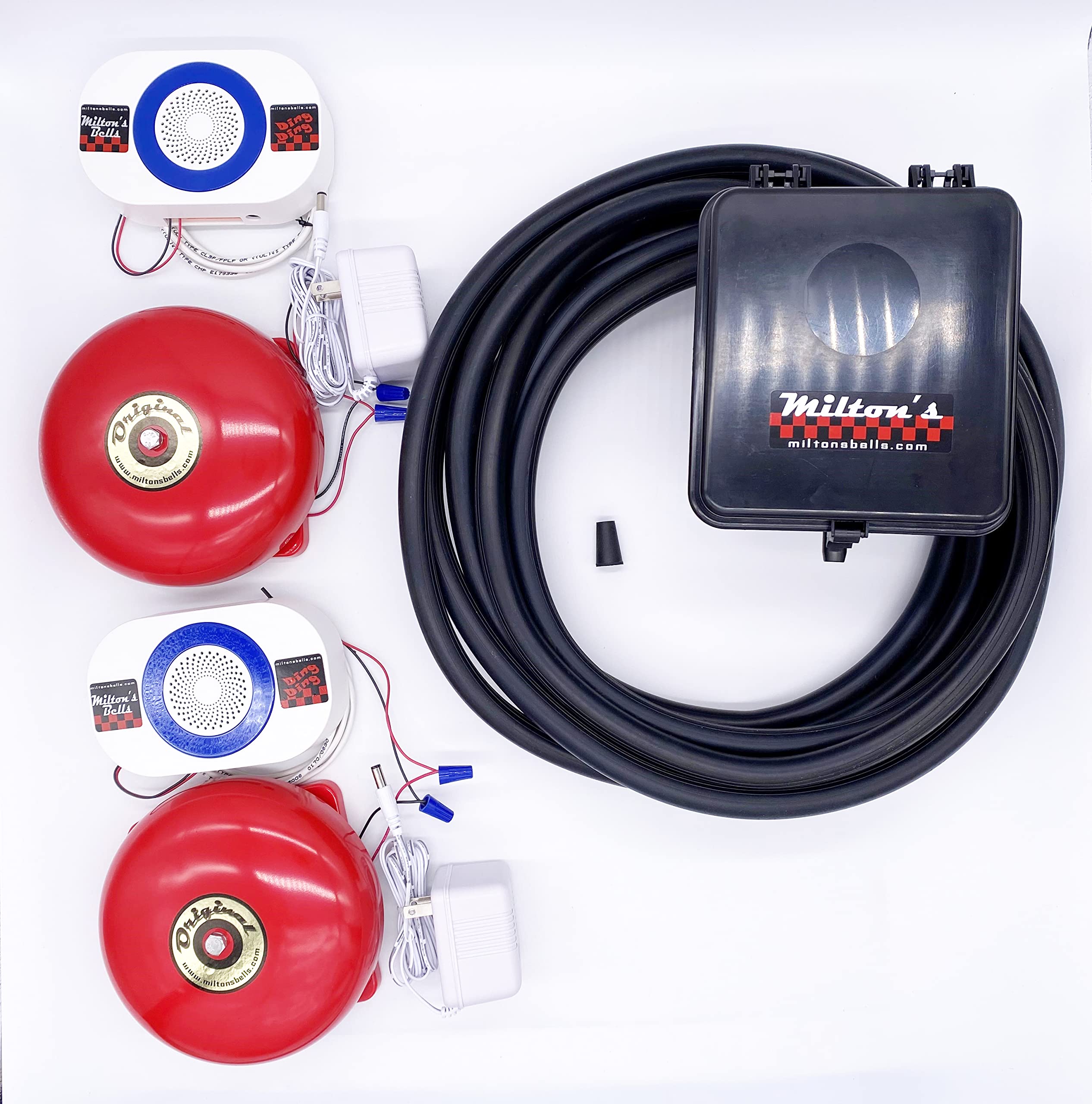 Milton’s Bells Long-Range Wireless Driveway Alarm System - Dual Sensor Kit with Original Bells & Chimes for Home Security | Perfect for Driveway, Gate & Property Alerts