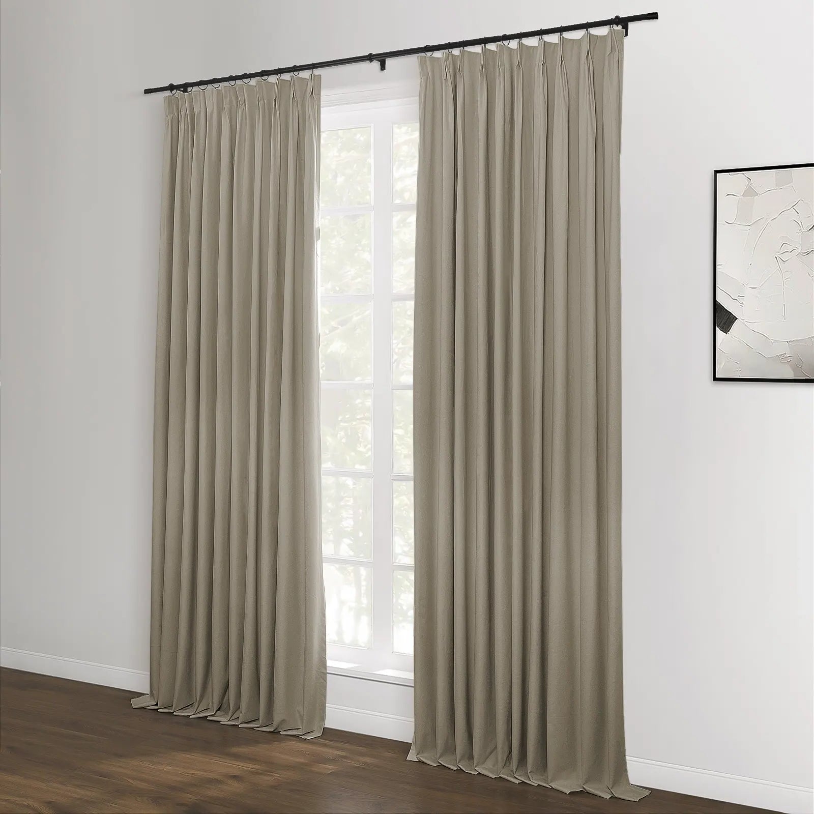 Lila 100% Blackout Pleated Curtains - Thermal Insulated Room Darkening Drapes for Bedroom, Living Room & Nursery - Noise Reducing & Energy Efficient Window Treatments