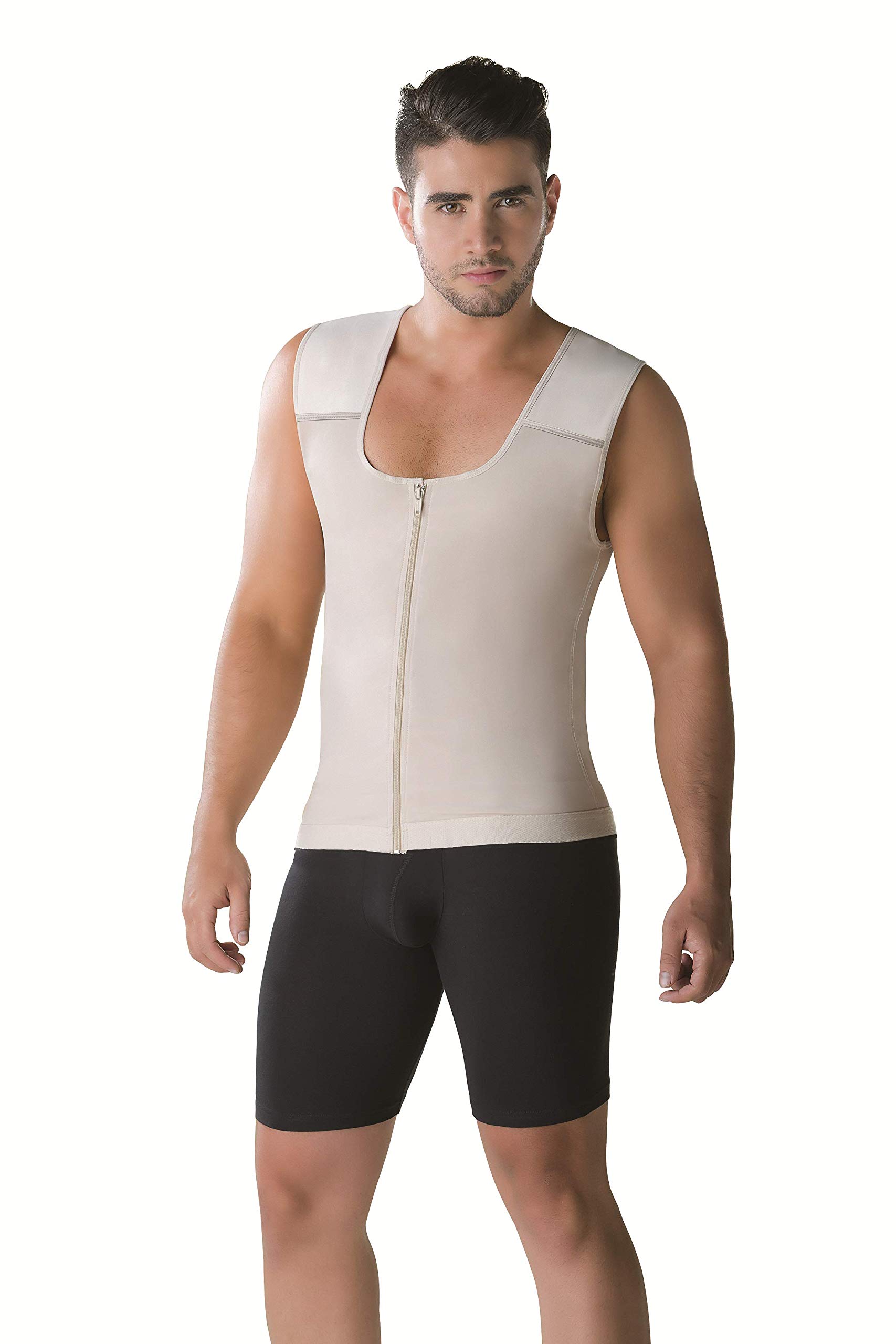 Men's Compression Shirts - Slimming Body Shaper Undershirt with Zipper | Waist Trainer Tank Top Vest for Workout & Everyday Wear