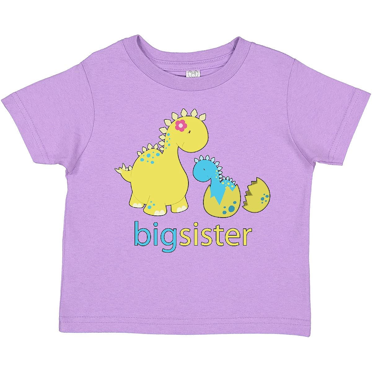 Inktastic Big Dinosaur Sister Toddler T-Shirt - Cute Dino Graphic Tee for Little Girls - Perfect for Sibling Matching Outfits & Preschool Playdates