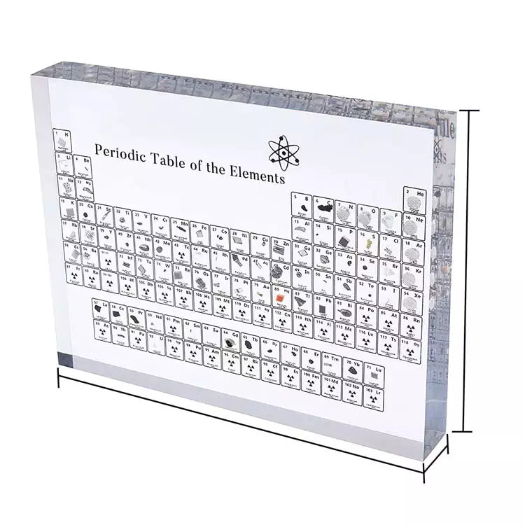Acrylic Periodic Table with Real Elements - Educational Science Display for Classroom, Lab & Home Decor | Perfect Gift for Chemistry Students & Teachers