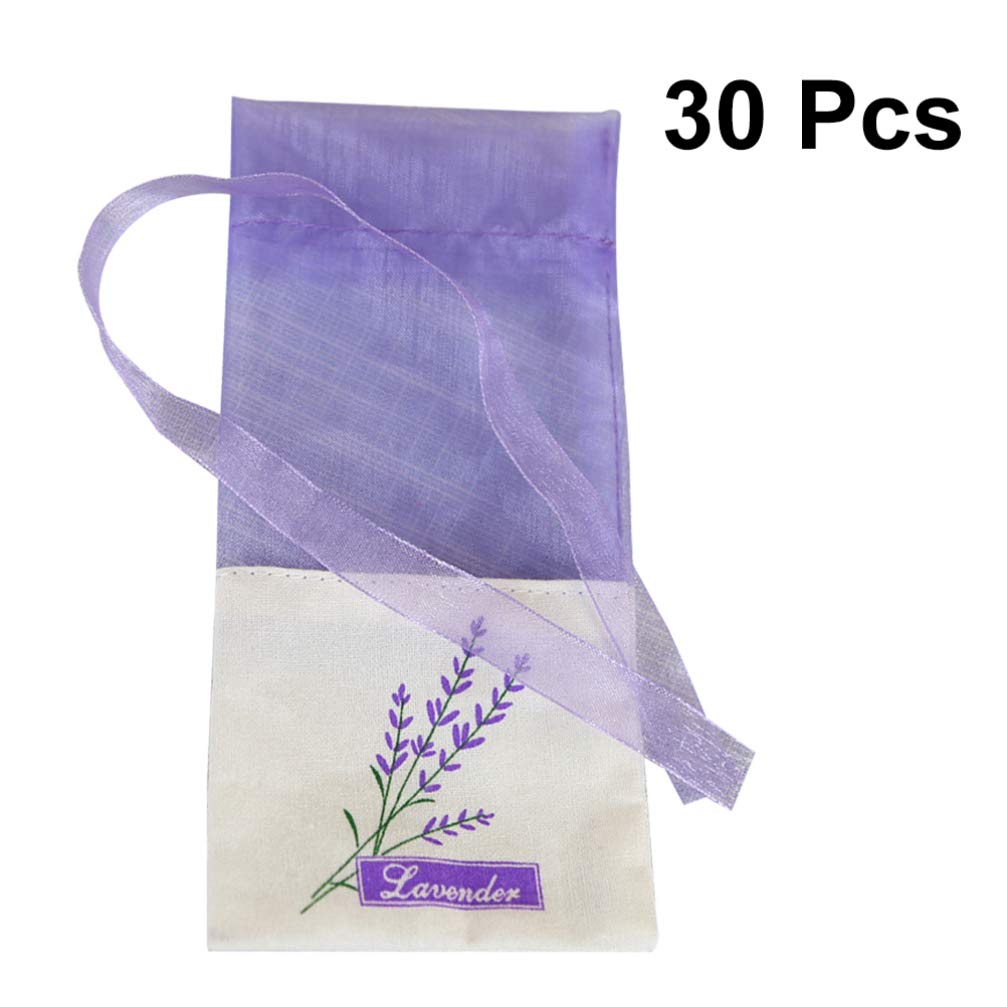 VALICLUD 30pcs Lavender Sachet Bags - Small Organza Drawstring Pouches for Wedding Favors, Spice Storage & Aromatherapy (Light Purple) | Perfect for DIY Crafts, Gift Wrapping & Home Fragrance