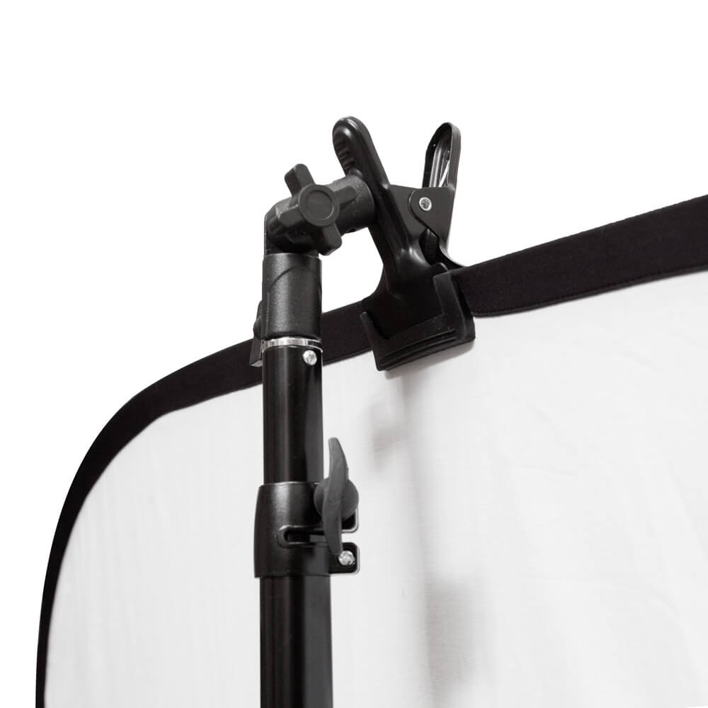 1.5x2m Black/White Collapsible Photography Backdrop with Stand & Clamp Kit - Perfect for Portrait, Product, and YouTube Video Shooting