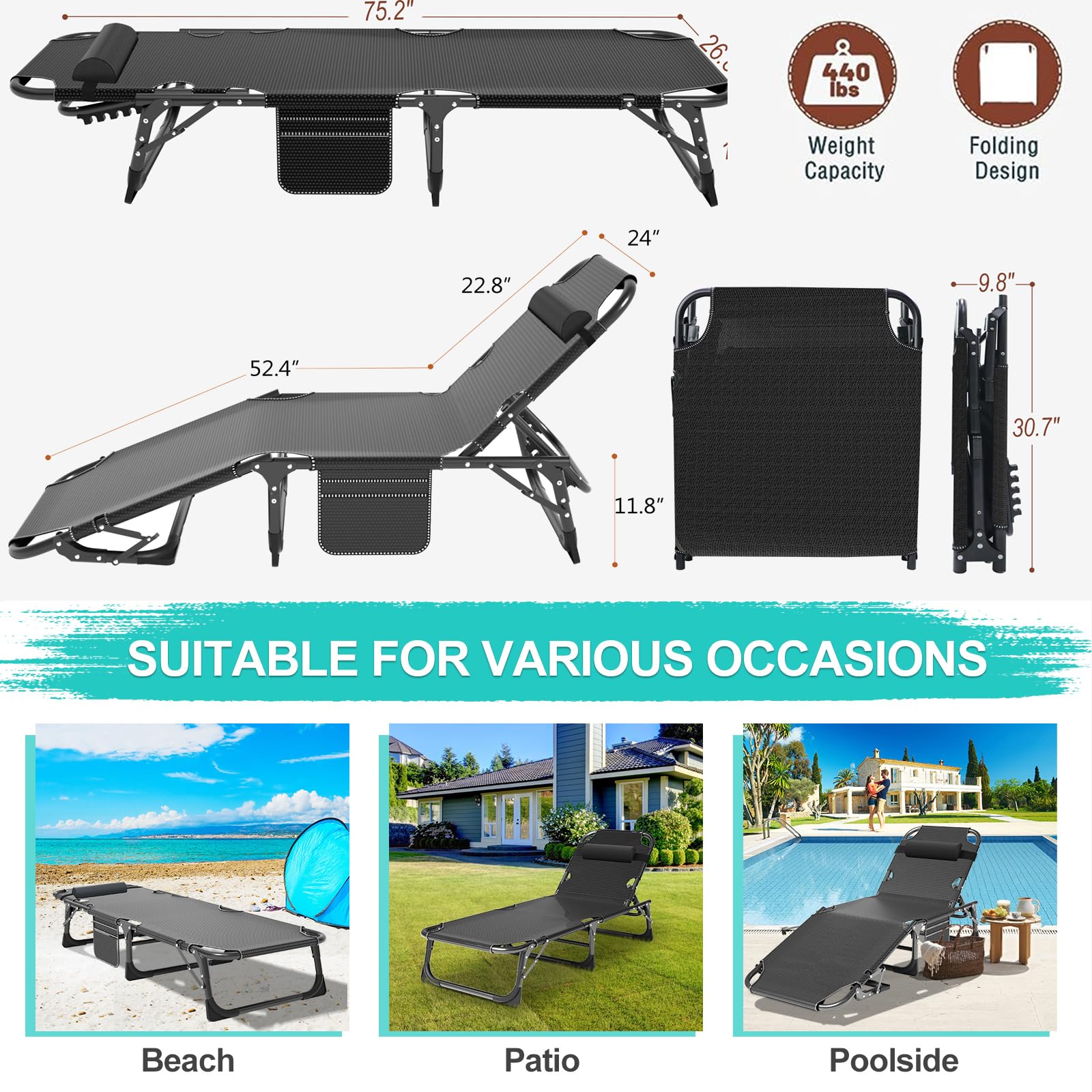 ABORON Heavy Duty Folding Camping Cot for Adults - 3-in-1 Adjustable Guest Bed with 1200D Double-Layer & Mattress - Portable with Carrying Bag - Perfect for Home, Office, Camping, Travel & Emergency Use