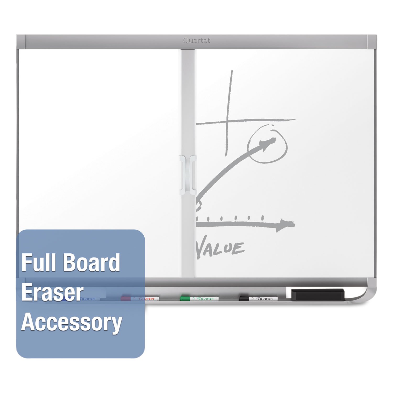 Quartet Magnetic Whiteboard 4' x 3' - Porcelain Dry Erase Board with Graphite Frame | Premium Office & Classroom Whiteboard for Presentations, Teaching & Home Organization (P554GP2)