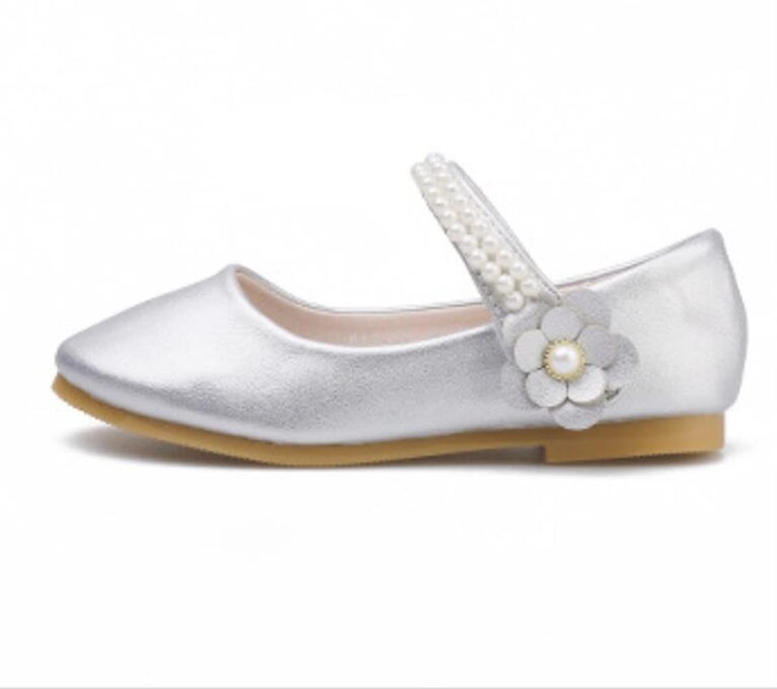 Girl's Mary Jane Ballet Flats - Flower Embellished Ballerina Shoes for Wedding & Party | Comfortable Dress Shoes for Special Occasions